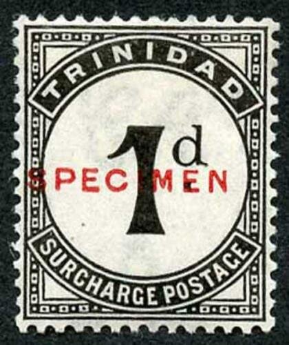 TRINIDAD SGD18 1d Black Post Due Opt Specimen M/Mint 