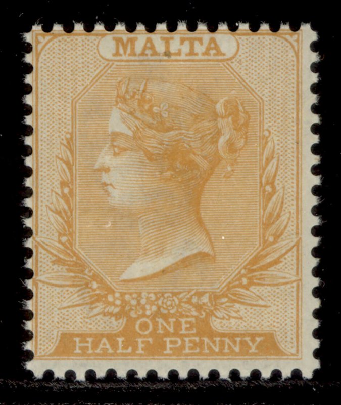 MALTA QV SG19, ½d red-orange, NH MINT. Cat £18.