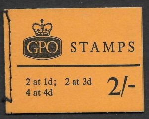 N30p 2/- 1965 October Wildings GPO complete with all panes Stitched booklet