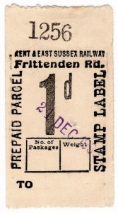 (I.B) Kent & East Sussex Railway : Prepaid Parcel 1d (Frittenden Road)