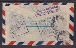 Spain Sc 666/C112 on 1945 Censored Cover  to US