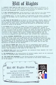 US Constitution B. C. 2nd Day Ceremony Prog #2421 Bill/Rights Long Beach Naval