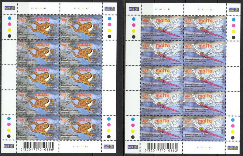 Malta Sc# 1053-1054 MNH Pane/10 2001 Europa