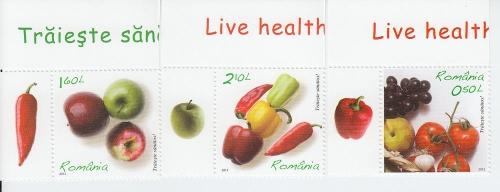 2012 Romania Live Healthy Fruits & Vegetables (5360-62) MNH