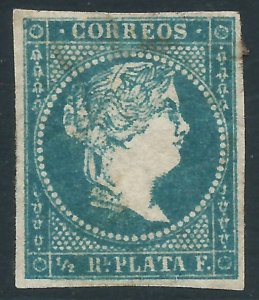 Cuba, Sc #1, 1/2r p, Used (thin)