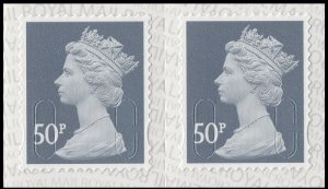 GB Machin Definitive Slate Grey 50p M19L horz pair MNH 2019