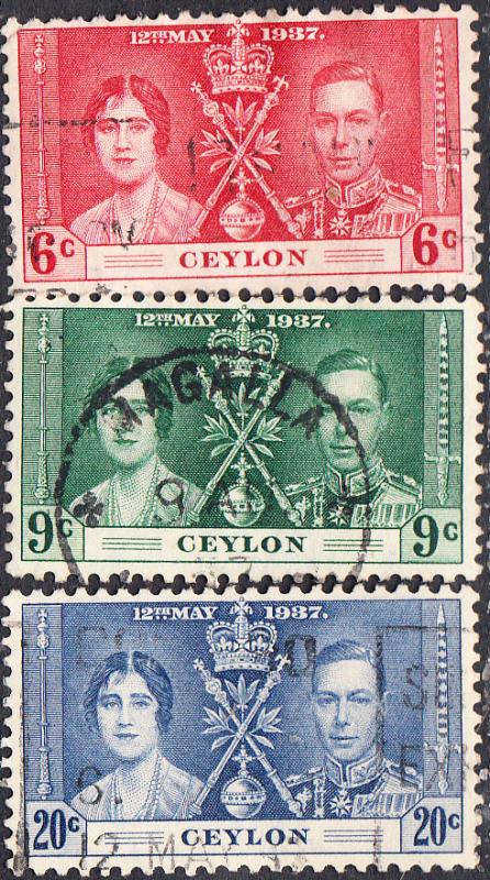 Ceylon #275-277 Used Set