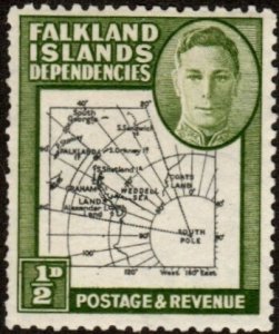 Falkland Islands 1L1 - Mint-H - 1/2p George VI / Map (1946) (cv $1.10)