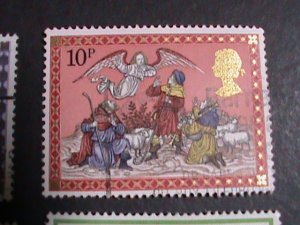 ​GREAT BRITAIN -12 VERY OLD CHRISTMAS STAMPS USED-VF WE SHIP TO WORLD WIDE