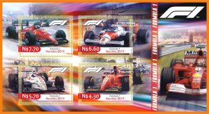 Stamps. Cars. Formula One 2019 year 1+1 sheets perforated