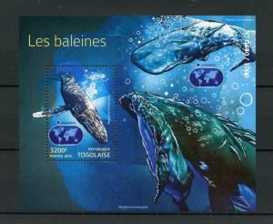 Togo 2015 MNH Whales 1v S/S Marine Animals Baleines Humpback Whale