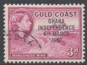 Ghana Scott 8 - SG175, 1957 Independence Overprint 3d used