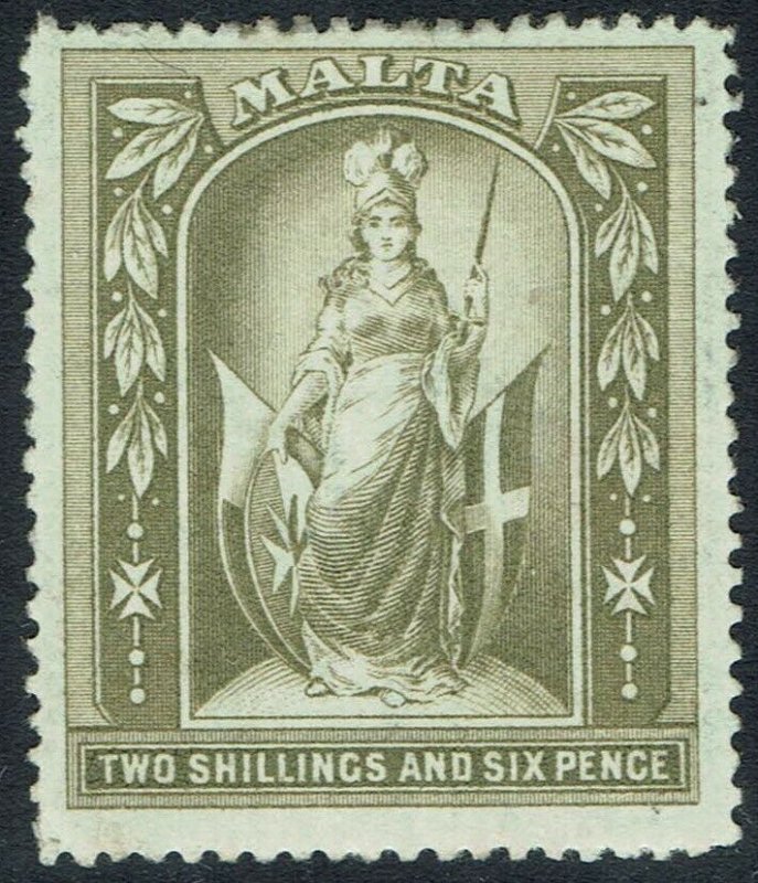 MALTA 1899 FIGURE 2/6 WMK CROWN CC