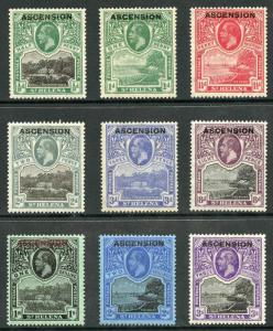 Ascension SG1/9 KGV Set of 9 M/Mint