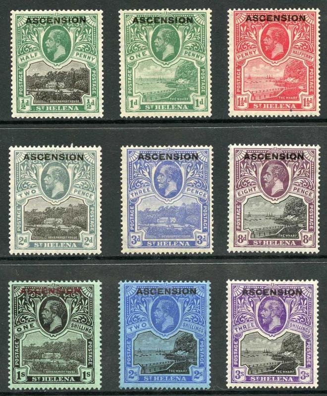 Ascension SG1/9 KGV Set of 9 M/Mint