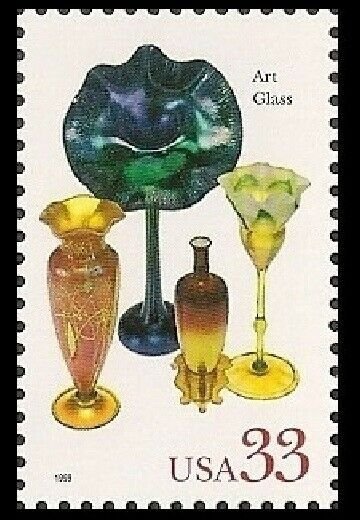 US 3328 American Glass Art Glass 33c single (1 stamp) MNH 1999