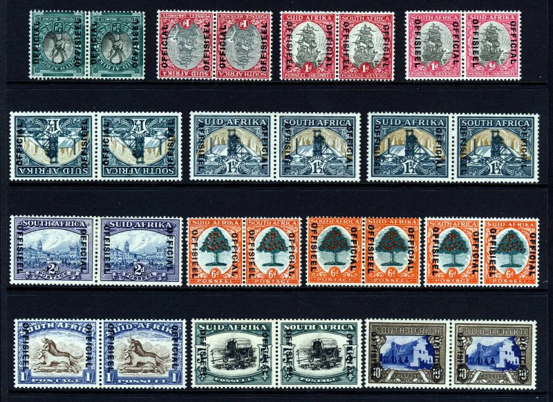 SOUTH AFRICA 1935-49 OFFICIAL Overprinted Set + VARIETIES SG O20 to SG O27 MINT