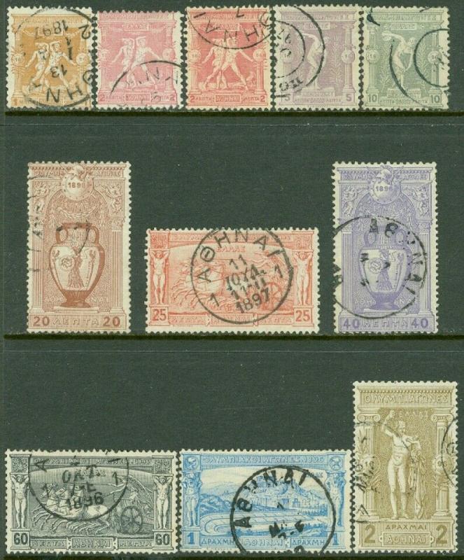 EDW1949SELL : GREECE 1896 Scott #117-26 Olympics Also includes #118a Cat $219