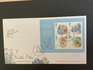 2016 Beatrix Potter Set of 6 on First Day Cover with Tallents House, Edin S/H/S 