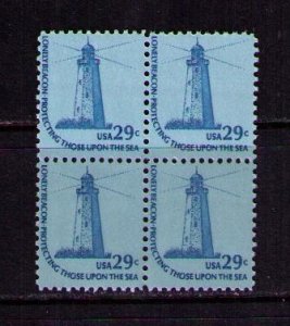 US SC# 1605 MNH FVF Blk4 SHINY GUM Sandy Hook Lighthouse NJ