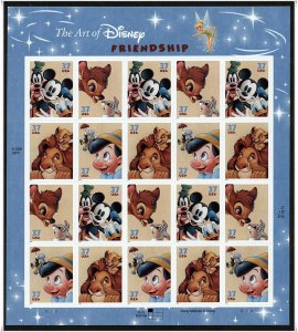 SC#3865-68 37¢ Disney: Friendship Pane of Twenty (2004) SA