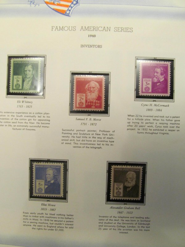 US commemorative collection to 1962in White Ace album CV $195 plus face