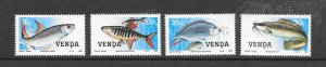 FISH - VENDA #169-72 MNH