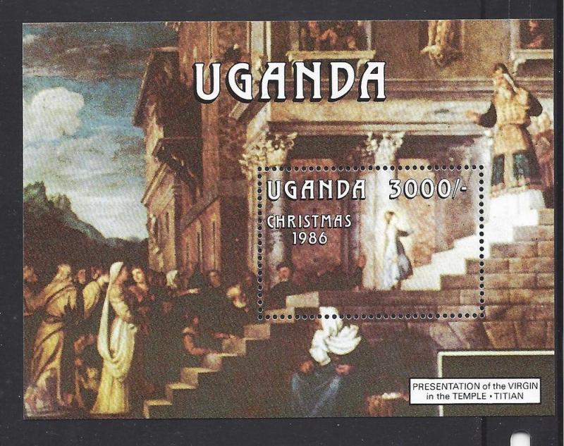 Uganda, 534, Paintings - Christmas 1986 S/S(1),**MNH**