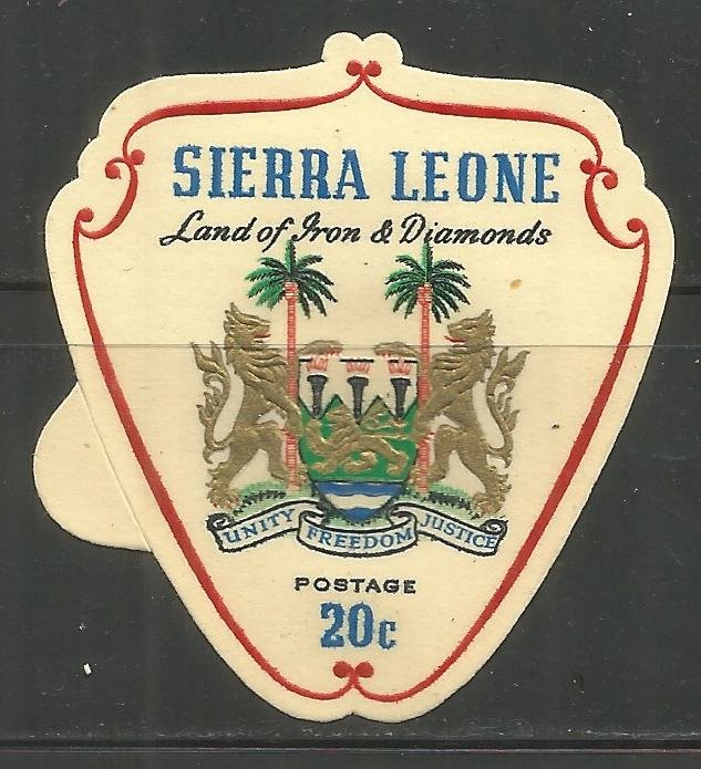 SIERRA LEONE  315  HINGED, SELF ADHSV., COAT OF ARMS