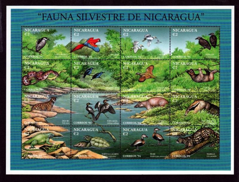 Nicaragua # 2053 Mint Sheet Wildlife!