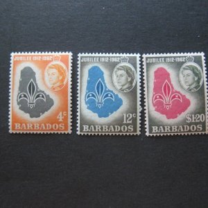 Barbados 1962 Sc 254-256 50 year Jubilee Set MNH