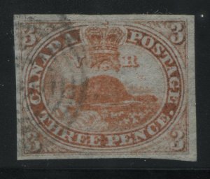 Canada 1851 3d Beaver Superb Used and lightly cancelled