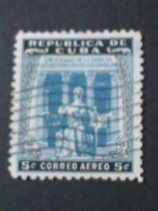 ​CUBA-1952-SC#C73-  UNIVERSITY OF HAVANA ENTRANCE-USED VF-FANCY CANCEL
