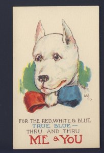 POSTAL HISTORY  USA - WORLD WAR I - WWI USA Patriotic dog - postcard