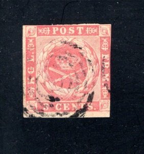 Danish West Indies #1,  F/VF,  Used,  CV $275.00 ....1630001