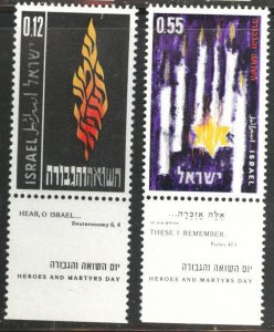 ISRAEL Scott 220-221 Heroes & Martyrs set 1962 MNH** w tabs