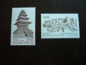 Stamps - France Unesco - Scott# 2043-2044 - Mint Never Hinged Set of 2 Stamps