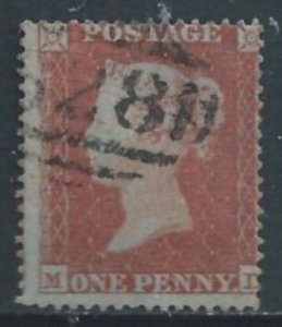 Great Britain #8 Used Queen Victoria 1p Red Brown