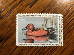 RW 52 1985 $7.50 Cinnamon Teal Duck Stamp, Mint Never Hinged