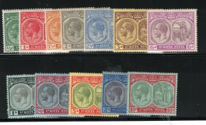 St Kitts & Nevis #24 - #35 Very Fine Mint Original Gum Hinged