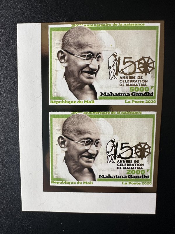 Mali 2020 Mi? IMPERF Gold 2v Mohandas Mahatma Gandhi 150 Years Celebration In...