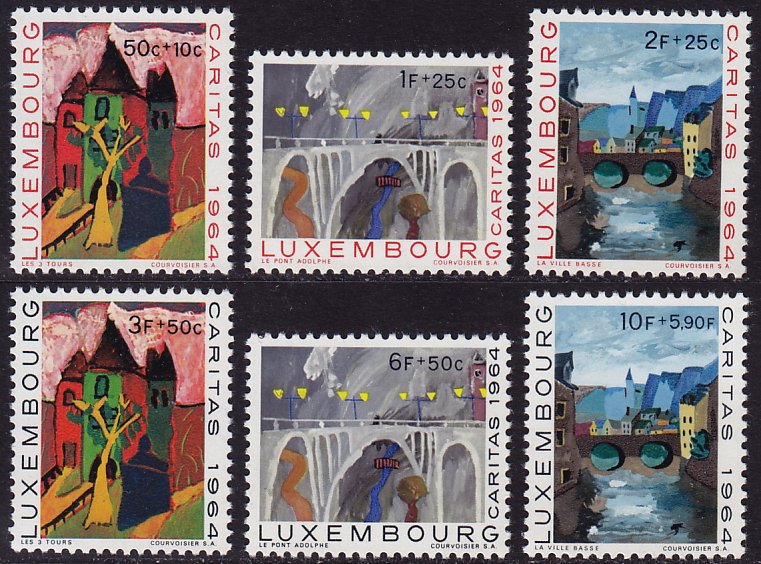 Luxembourg - 1964 - Scott #B240-B242 - MNH - Children Paintings