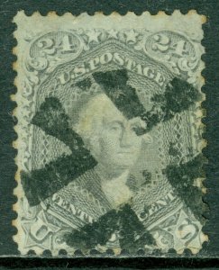 EDW1949SELL : USA 1862 Scott #70 Used with nice cancel PSAG Certificate Cat $275