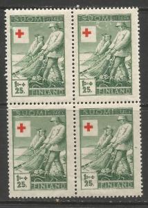 FINLAND B74 MNH BLOCK OF 4  RED CROSS [D3]