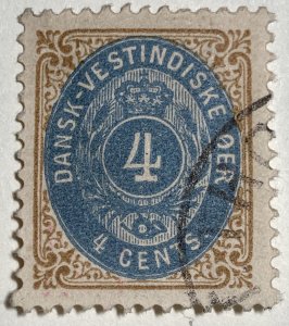 AlexStamps DANISH WEST INDIES #18 XF Used