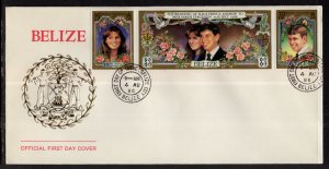 Belize 833 Royal Wedding U/A FDC