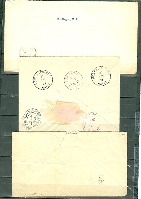 HAITI 1930-31-32 LOT of (5) AIRCOVERS..VARIED CONDITION