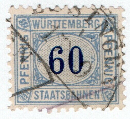 (I.B) Germany Railway : Wurttemburg Staatsbahnen 60pf