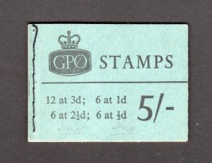 5/- PHOSPHOR BOOKLET NOVEMBER 1963 Cat £175 (21/2d PANE INVERTED WATERMARK)