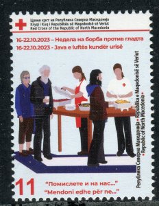 425 - NORTH MACEDONIA - Red Cross - Fight against hunger - MNH Surcharge stamp